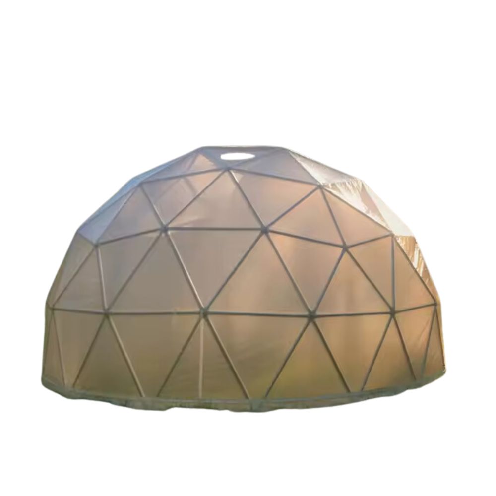 The 12ft Geodesic Dome Garden Greenhouse is a durable and versatile structure made of high-quality materials.